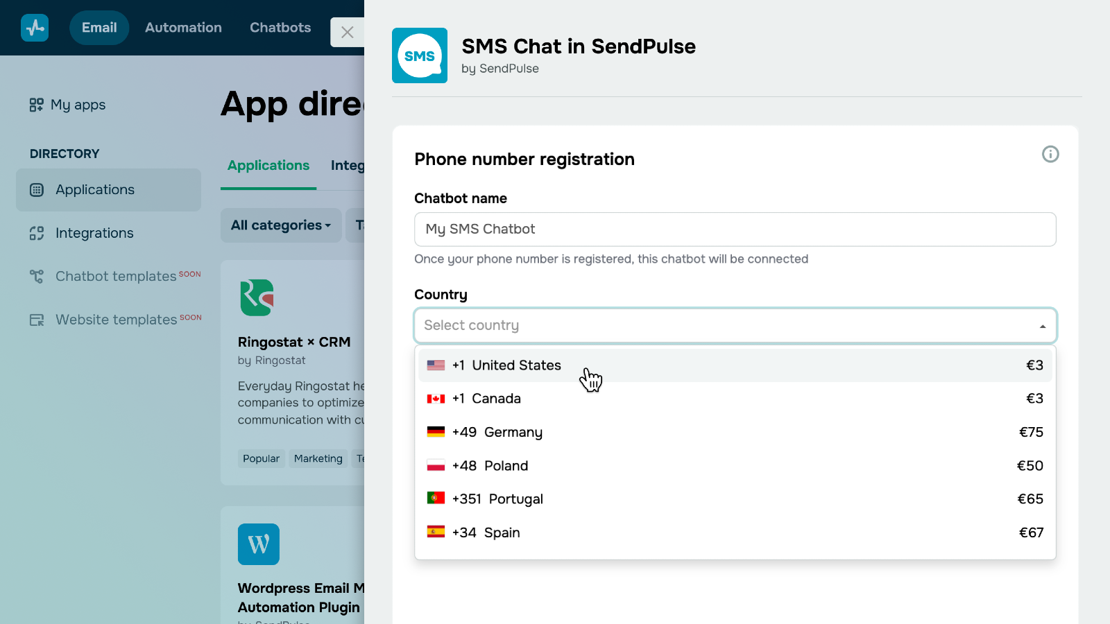 SMS Chat in SendPulse