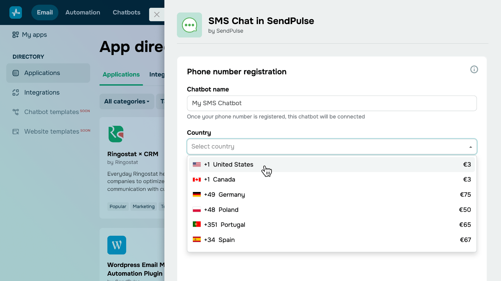 SMS Chat in SendPulse