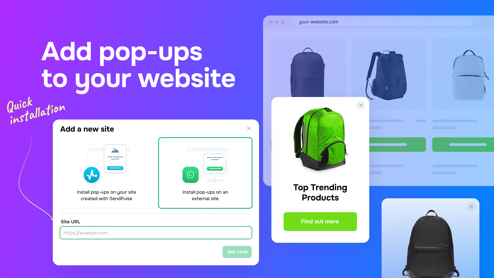 SendPulse Popup Builder for Email Optins Lead Generation Sticky Bars and Videos