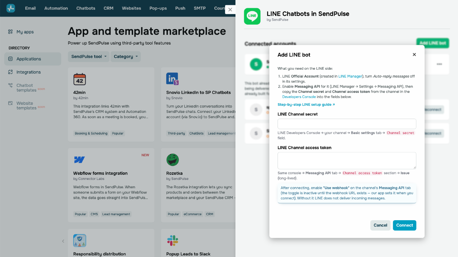 LINE Chatbots in SendPulse