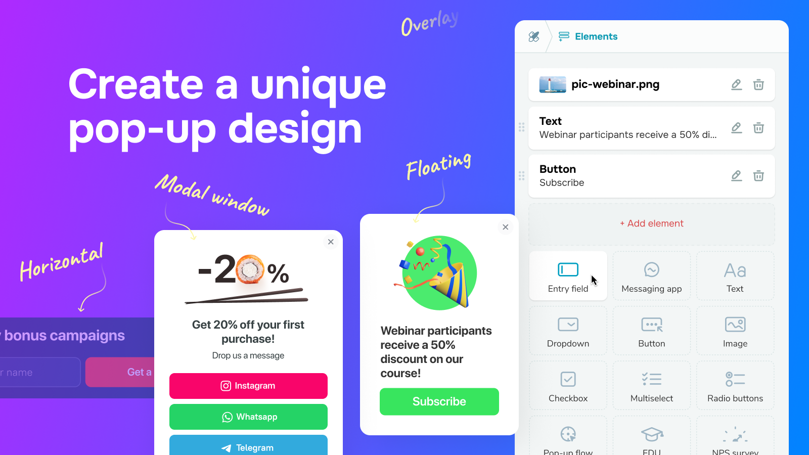 SendPulse Popup Builder for Email Optins Lead Generation Sticky Bars and Videos