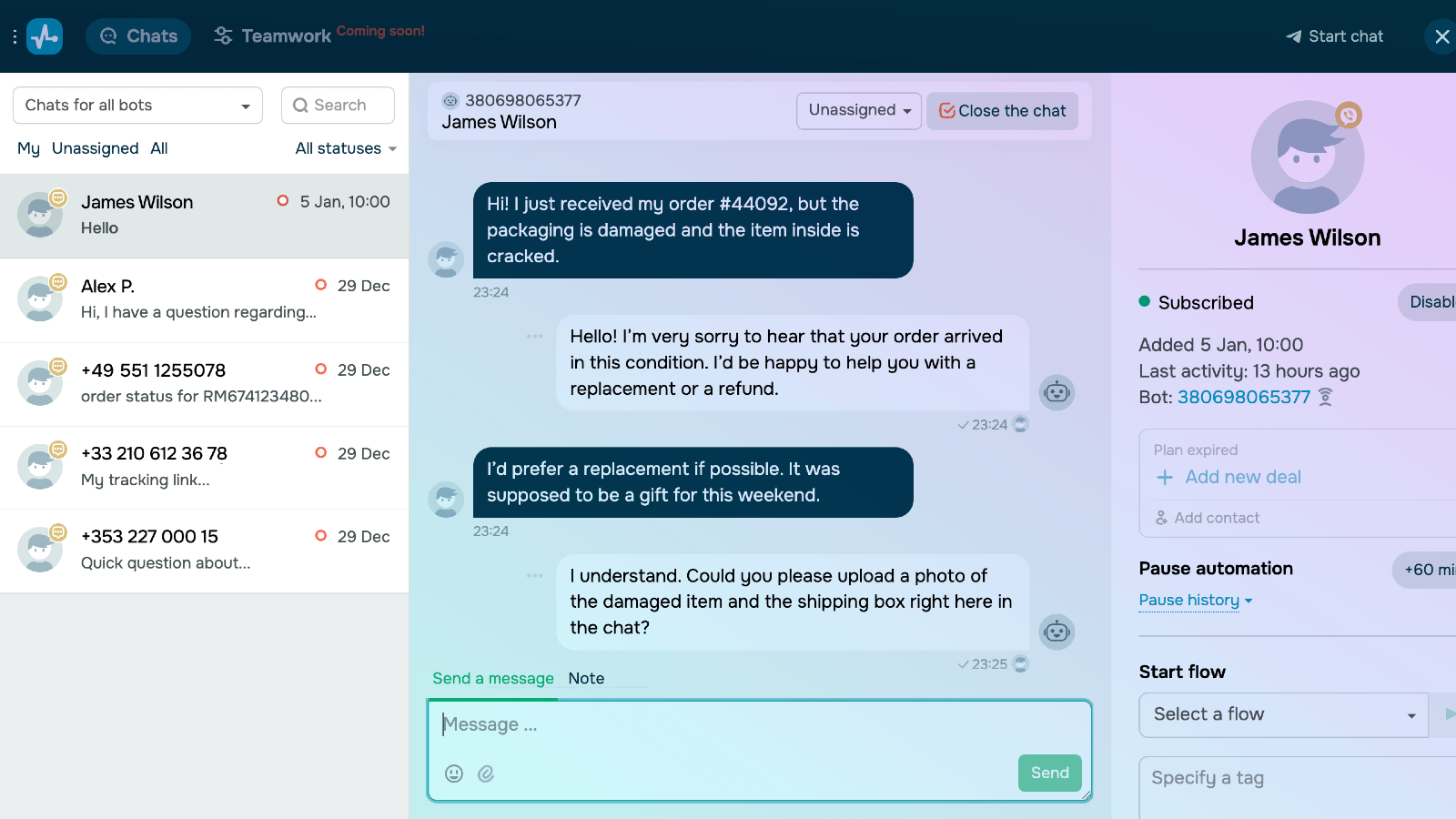 SMS Chat in SendPulse