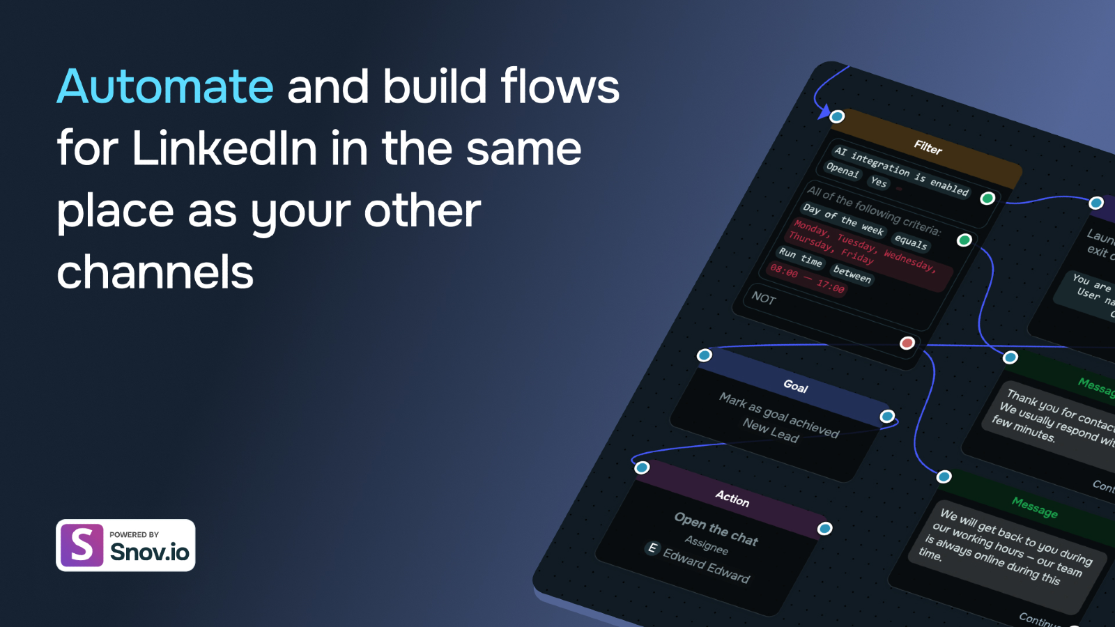 Snovio LinkedIn to SP Chatbots